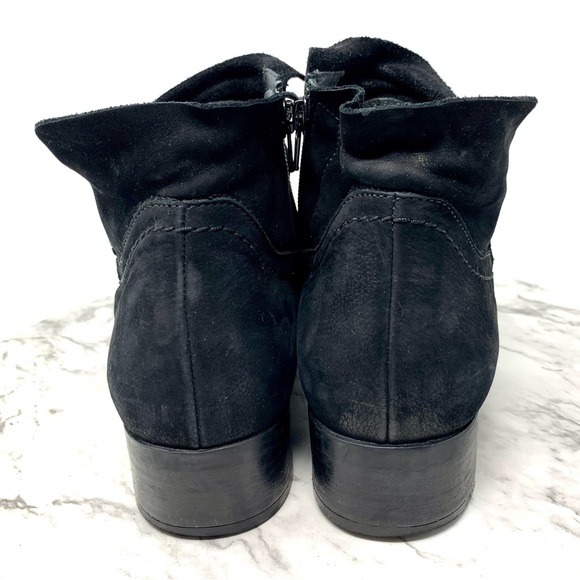Paul Green Pammela Nubuck Booties 6/8.5 Soft Edgy Classic Minimalist Moto Luxe - Picture 5 of 16